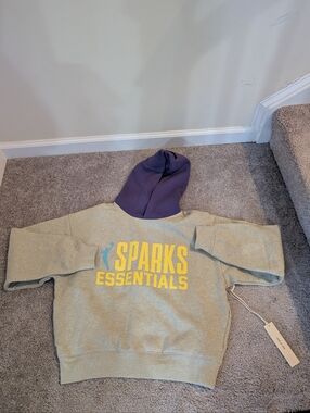 NWT* Fear Of God WNBA Sparks Essentials Hoodie with Purple Hood - Women's Size M